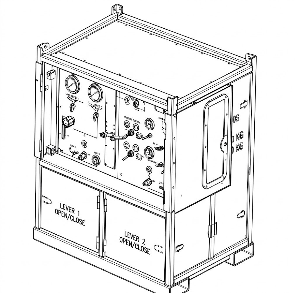 3D model of a wellhead control panel